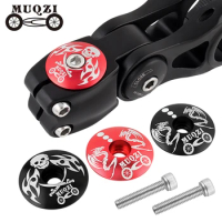 MUQZI Bicycle Stem Top Cap With Screws Headset Cover MTB Road Fixed Gear Bike Headset Top Cap