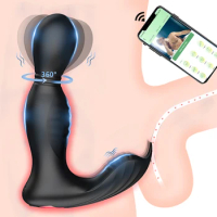 360 Degree Prostate Massager Rotating Anal APP Vibrator Male Masturbator Butt Plug Vibrators Sex Toys For Men Prostate Stimulato