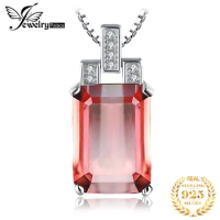 JewelryPalace 6ct Emerald Cut Nano Simulated Color Change Diaspore Pendant Necklace 925 Sterling Silver Without Chain