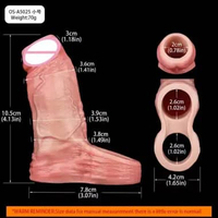 Realistic Pe nis Sleeve Size S M L XL Silicone Open-ended Di ck Sheath Ring Realistic Hollow Dildos 