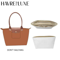 HAVREDELUXE Bag Organizer For Longchamp Medium Bag Purse Insert Dupont Paper Storage Bag White Color With Pocket