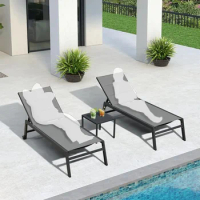 recliner chair, Extra Large Lounge 2 Pieces Aluminum Patio Lounge, recliner chair
