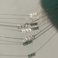 925純銀出生年份項鏈女年新款數字ins鎖骨鏈小眾輕奢1997頸鏈