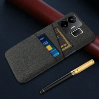 For Oppo Realme GT Neo 5 GT3 240W Case Luxury Fabric Dual Card Cover For Realme GT Neo5 GT 3 5G 6.74