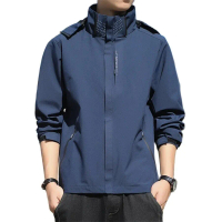 Jaket Pria Jaket Luar Ruangan Tipis Warna Murni Jaket Olahraga