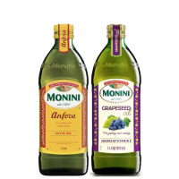 【Monini】莫尼尼純橄欖油1000mlx1瓶+葡萄籽油1000mlx1瓶(義大利市佔第一名橄欖油品牌)