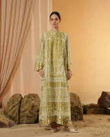 Heaven Lights Prive - Lakshmi Laces Dress Embroidery - Dress Gamis Wanita L Golden Olive