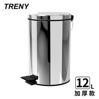 TRENY 加厚 緩降 不鏽鋼垃圾桶 12L