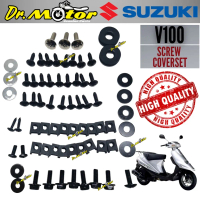 SUZUKI V100 AG100 SCREW COVER SET COVERSET SKREW SKRU BODY FRAME CLIP BUSH RUBBER GETAH CAVER KAVER