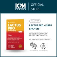 ICM Pharma Lactus Pro Probiotics FIBER 10 x Sachets - Orange Flavor, No Sugar Added, Gluten Free, Ba