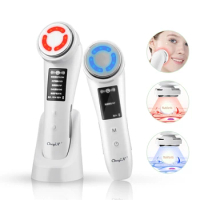 CkeyiN 5 in 1 EMS Face Massager Ultrasonic Vibration Anti Wrinkle Photon Therapy Face Lifting Skin Rejuvenation Hot Compress