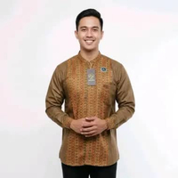 Aksara - Kemeja Koko Pria Lengan Panjang Motif Bordir Bahan katun madinah M