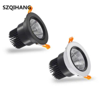 High Quality 7W/10W/15W/20W Recessed led down light COB LED Spot Lamp Dimmable Adjustable Ceiling Downlight White/Black shell