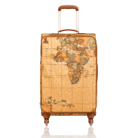 Alviero Martini 義大利地圖包 旅行商務休閒拉桿行李箱27吋 68cm-地圖黃