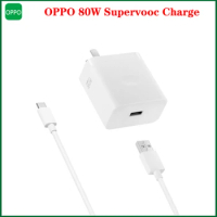 VCB8JACH Original OPPO 80W Supervooc Charge USB-A to Type-C 8A Adapter For OPPO Reno 7 8 9 Fast Charger