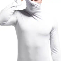 Winter High Collar Rashguard Men's Thermal Underwear Men Underwear Shirt Men Compression Base Shirt Tees Boys Male Pullover