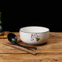 陶瓷日式泡面碗湯碗水果沙拉碗6.5英寸大碗拌飯碗拉面碗家用餐具1入