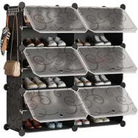 BASTUO Shoe Rack Organizer 24 pairs Portable Shoe Storage Shelf Cabinet Narrow Standing Stackable Space Saver for Closet