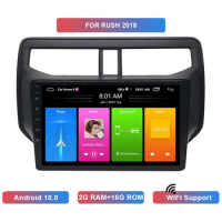 10 Inch 2 Din Android 10.0 Car MP5 Player Stereo Radio 2+16GB Wifi Bluetooth GPS Navigation For Toyota Rush 2018