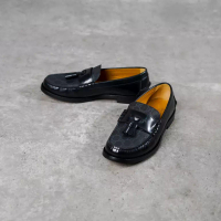GUCCI Sepatu GUCCI MONOGRAM BLACK COATED LEATHER LOAFER 100% ORIGINAL