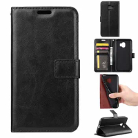 100pcs/lot Crazy Horse Wallet Leather Stand PU+TPU Cover Case with card slot For Samsung Galaxy J6 Plus J6+ J4 Plus J2 Core