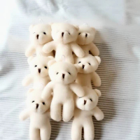 10PCS 12cm Little Bear Plush Toy Teddy Bear Doll Pendant Keychain PP Cotton Plush Toy Doll Toy Gift