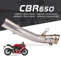 For HONDA CB650F CBR650F 14-18 CB650R CBR650 19-22 Exhaust Pipe Middle Link Tubo de Escape Muffler System Motorcycle Accessories