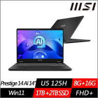 MSI微星 Prestige 14 AI Evo C1MG-057TW 14吋效能筆電 Ultra 5 125H/8G+16G/3TB PCIe SSD/Win11/特仕版)