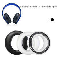 1 Pair Replacement Protein Leather Ear Cushion Cover for sony PS4 PS3 PSV PC Gold wireless 7.1 Headphones