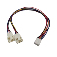 10pcs/lot Mainboard 4pin female to dual 3p + 4p male splitter power cable for CPU pc fan