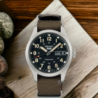 【SEIKO 精工】5 Sports 軍風 機械錶 男錶 手錶 帆布錶帶 指針錶 手錶 禮物 畢業(4R36-13P0C/SRPJ85K1)