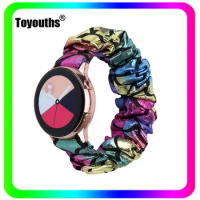 Toyouths Elastic Watch Straps for Samsung Galaxy 5/4 40mm 44mm Women Printed Fabric Scrunchies band for Watch 3 41mm/Active 2