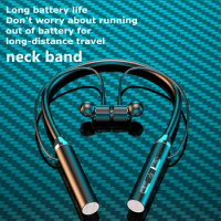 Earbuds Wireless Blutooth Headset with Mic Fone Bluetooth Earphones Wireless Headphones Magnetic Sport Neckband Neck-hanging