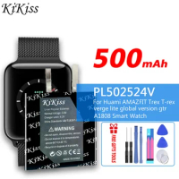 KiKiss 500mAh PL502524V Watch Battery for Huami AMAZFIT Trex T-rex Verge Lite Global Version Gtr A1808 Smart Watch Batteries