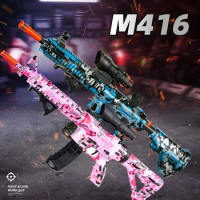 M416 Electric Manual 2 in 1 Water Splatter Ball Gun Toy Paintball Weapons Kids Hydrogel Guns Rifle Sniper Crystal Bomb Adult Boy
