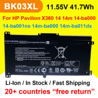 For HP Pavilion X360 14-ba000 14-ba001ns 14m-ba000 14m-ba011dx BK03XL Laptop Battery HSTNN-UB7G TPN-W125 916811-855 41.7Wh