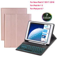 Case for iPad 9.7 2017 2018 Backlit Bluetooth Keyboard Case For Apple iPad pro 9.7 for iPad Air 1 2 Cover