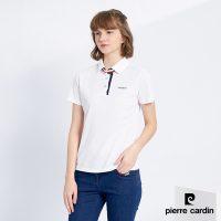 Pierre Cardin皮爾卡登 女款 Hi Cool吸濕排汗彈性網眼素面短袖POLO衫-白色 (8227291-90)