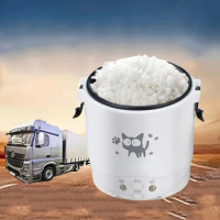 For Mini Rice Cooker 12v 24V 220V Car Dual Use Self-driving Soup Porridge Portable Rice Cooker 24v Truck Smart Rice Cooker