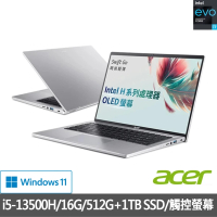Acer 宏碁 特仕版 14吋OLED觸控輕薄筆電(Swift Go/EVO/i5-13500H/16G/512G+1TB SSD/SFG14-71T-55QB)