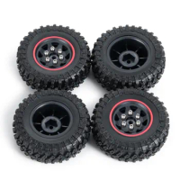 4PCS 49*18mm Beadlock Micro Crawler Wheel Rims Tires Set for 1/24 RC Crawler Car Axial SCX24 90081