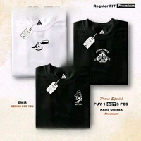 Kaos 3pcs Kaos distro motif terbaru bahan 100% Katun Combed 30s pria/wanita adem lembut Nyaman Navy 