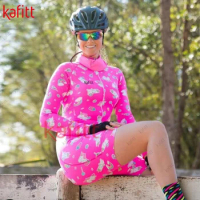 2022 New Kafitt Women's Long Sleeve Cycling Jersey Breathable Shirts Triathlon Cycling Shorts Retro Jumpsuits Cycling Clothing