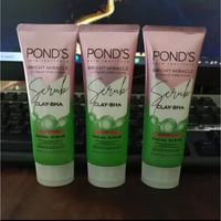 (PAKET 3 PCS) Ponds Bright Miracle Ultimate Pore Clear Facial Scrub 100G - Sabun cuci muka yang memb