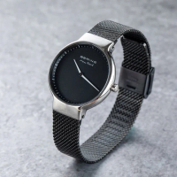 【BERING】BERING 丹麥國寶 MAX RENE設計師聯名限量時尚錶款/31mm-銀+黑-15531-004黑