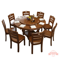 簡約現代中式大中小戶型6人8人長方形餐廳西餐桌椅組合實木質飯桌