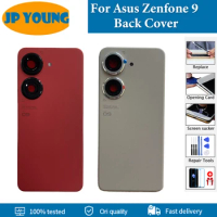 Original Back Glass Battery Cover For Asus Zenfone 9 9z AI2202 Back Cover AI2202-1A006EU Rear Door AI2202_BHousing Case Repalce