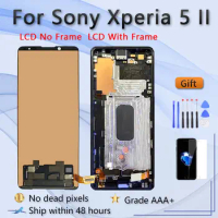 6.1" OEM LCD For Sony Xperia 5 II SO-52A XQ-AS52 XQ-AS62 XQ-AS72 A002SO SOG02 Display Touch Screen Digitizer For Sony X5 II OLED