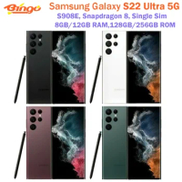 Samsung Galaxy S22 Ultra 5G S908E 128/256/512GB Unlocked Original Cellphone Octa Core Snapdragon 8 6.8" 8GB/12GB RAM 108MP&amp;40MP