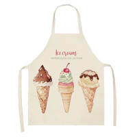 Ice Cream Donut Print Kitchen Apron Linen Stain Resistant Cute Kids Chef Cooking Baking Unicorn Cleaning Tools